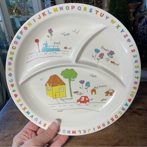 Vintage Anacapa Melamine Ware children's divided plate my house